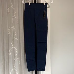 NWT Navy fleece lined leggings